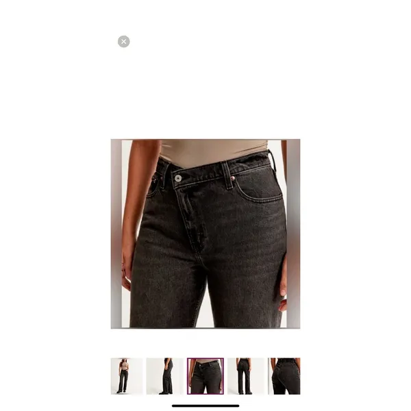 Abercrombie & Fitch Black Grey Curve Love High Rise 90s Relaxed Jeans 36/22R NEW - Image 12