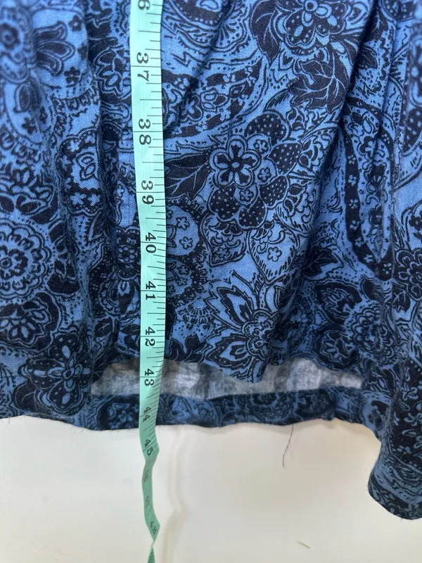 White Stag Maxi Dress Size Small 4/6 Blue Black Paisley Floral Tank Rayon small - Image 5