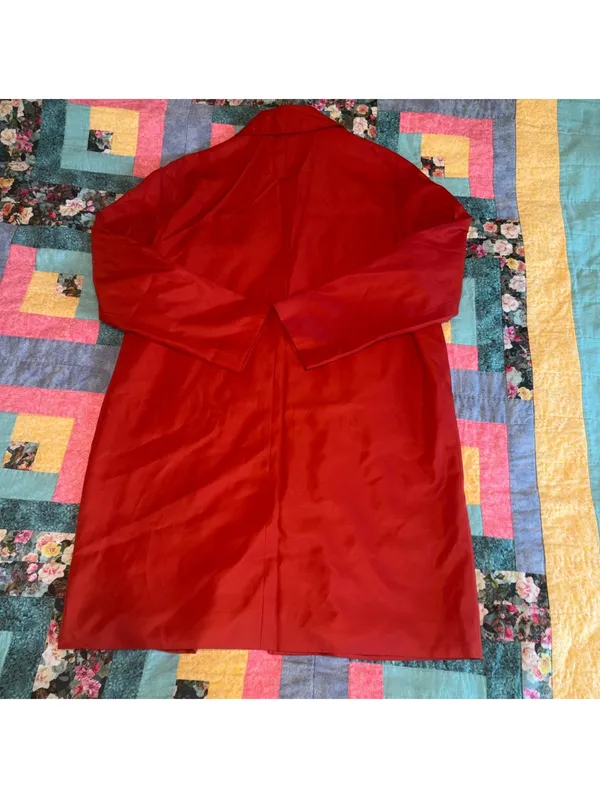 Lauren Ralph Lauren Vintage Red Polyester Trench Coat, Woman’s Size Large - Image 3