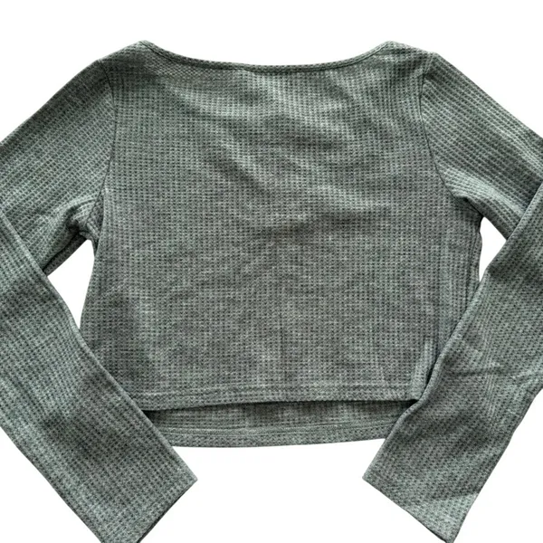 Edikted Women's Teddy Cropped Waffle Top Size Medium NEW Causal Comfort Lounge - Image 5