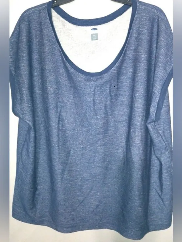 Old Navy XXL Denim Look Stretch Capped Sleeve Top Plus - Image 5