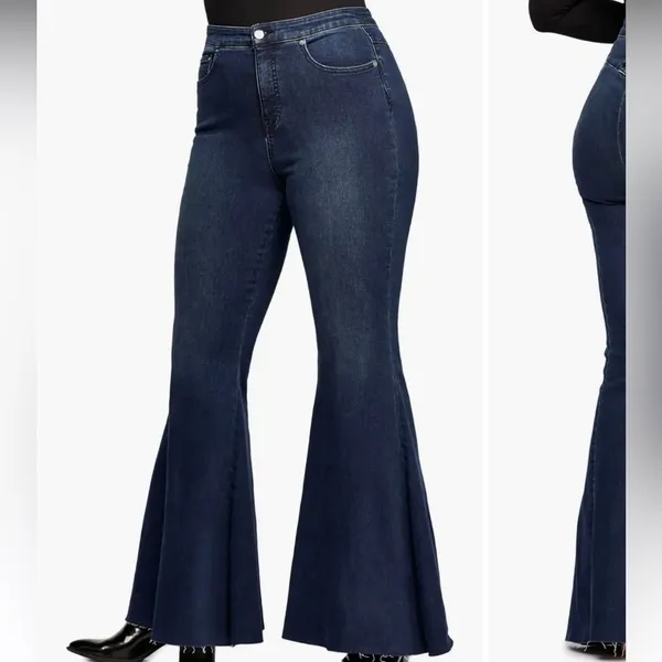 Free People We The Free Curvy CRVY Ma Cherie High Waist Flare Jeans - Image 3
