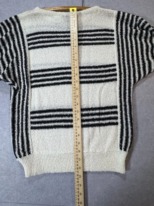 Vintage Shopely Knits Black and White Striped Knit - Image 4