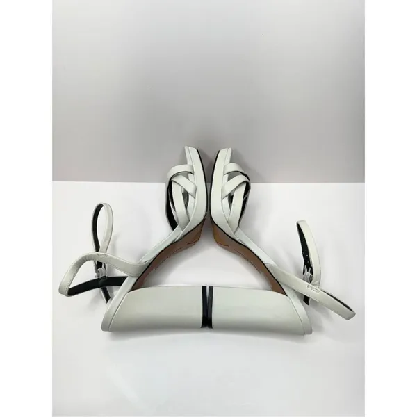 Franco Sarto Sandals Size 10 Gray Leather Ankle Strap‎ Open Toe Block Heel - Image 7