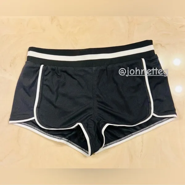 FREE PEOPLE MOVEMENT Prep In Your Step Athletic Shorts Black Low Rise Retro S - Image 2