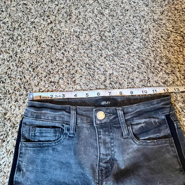 VERVET‎ Women Ankle Skinny Fit Jeans Gray Black Stripe Size 24 - Image 5
