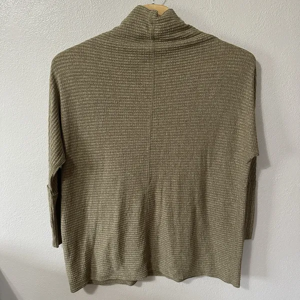 We The‎ Free People Kitty Waffle Thermal Knit Tunic Dress Sweater Green Sz Large - Image 4