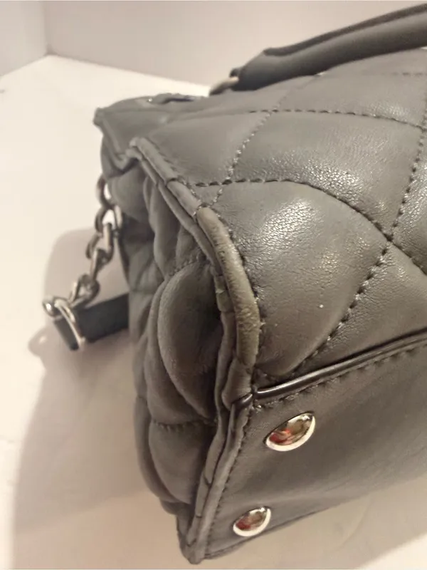 Michael Michael Kors Gray Quilted Leather Satchel Crossbody - Image 8