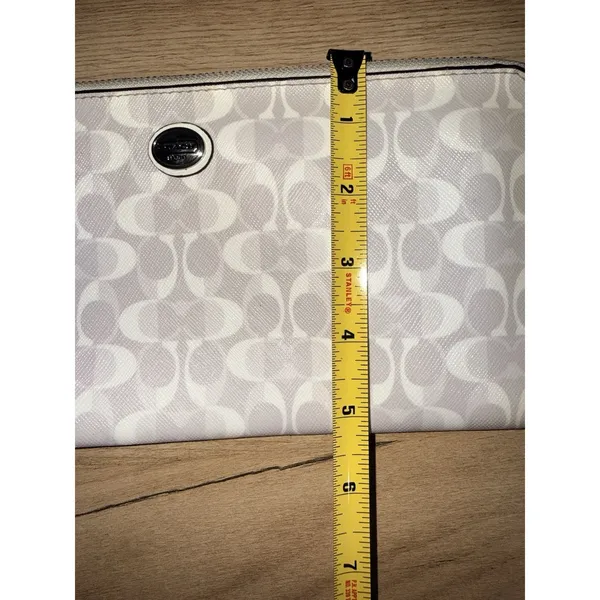 Coach‎ Peyton Dream C Slim Zip Around Wallet Wristlet Gray White Hang Tag G - Image 9