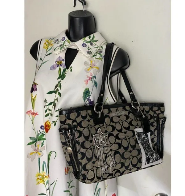 Coach Black Tote Bag Customized W/ embellishments - Image 9