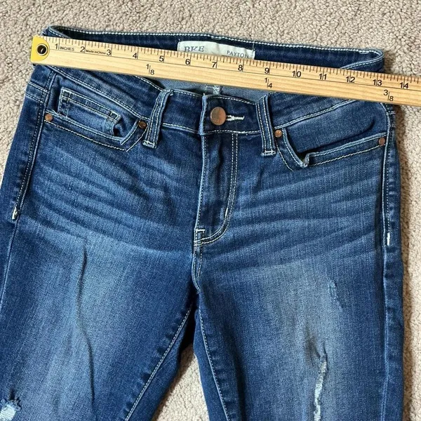BKE‎ Payton Women's Sz 24 Mid Rise Distressed Skinny Jeans Dark Wash - Image 4