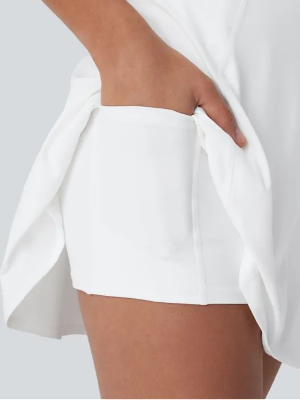 NWOT Halara White SoftlyZero Airy U Neck 2-in-1 Pocket Mini Active Dress - Image 5