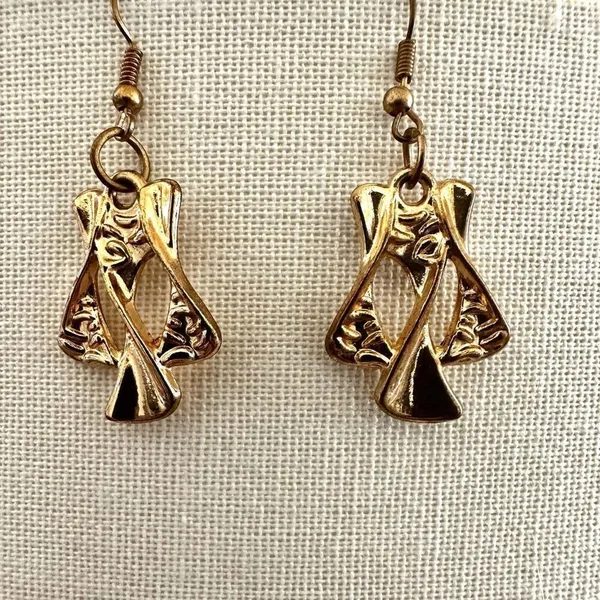 Gold tone drop earrings Gold - Image 4