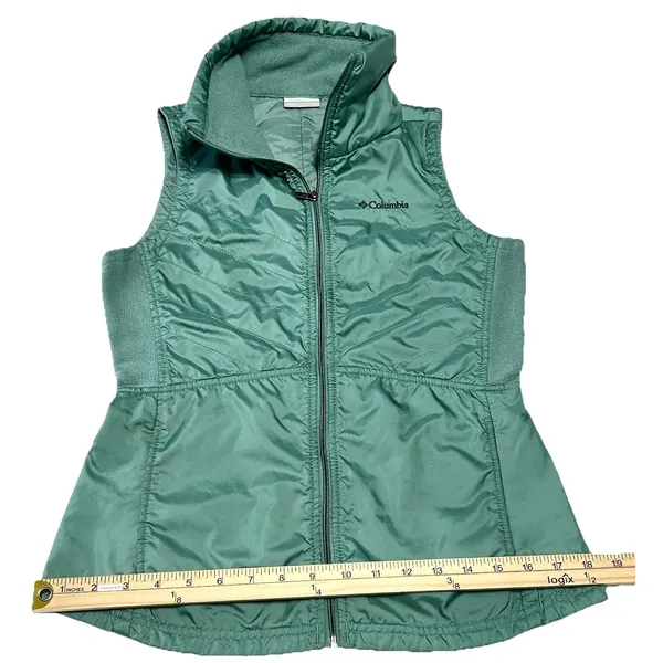 Columbia Mix It Around Vest Womens XS Teal Mint Green Quilted Fleece Omni-Shield - Image 6