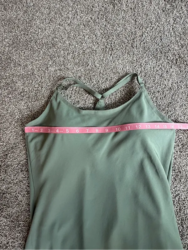 Outdoor Voices Exercise Dress Medium Green Built-In Shorts Strappy Back - Image 6