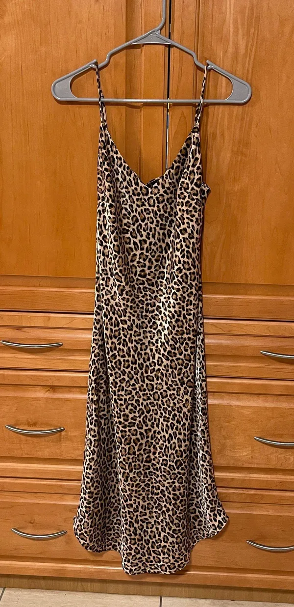 Audrey 3+1 Slip Silk Leopard Print Midi Dress - Image 2