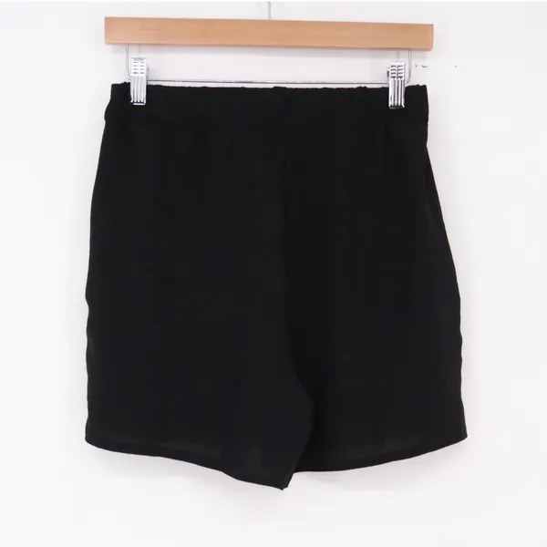Unbranded Shorts Women S Casual Elastic Waist Black Textured Excellent - Image 4
