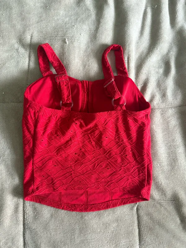 No Boundaries Red Crop Top Blouse Tank - Image 3