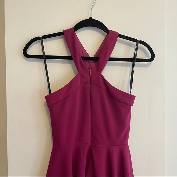 Lulu's The Way You Look Tonight Magenta Halter Skater Dress Size XS - Image 6