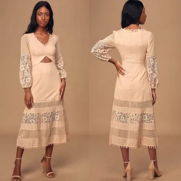 LULUS Modern Menagerie‎ Lace Midi Dress - Image 2
