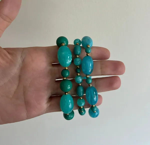 Teal Turquoise Stretch Bracelet Blue - Image 4