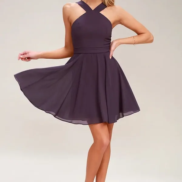 Lulu’s Forevermore Dusty Purple Skater Dress - Image 3