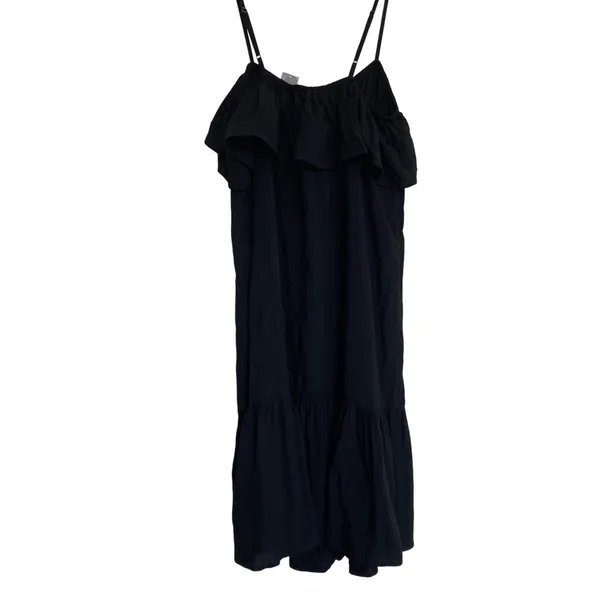 Gap Button Front Ruffle Cami True Black‎ Sleeveless Midi Dress No Belt - S NWT - Image 7