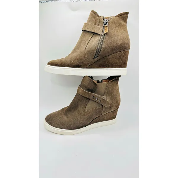 Linea Paolo Freshton suede leather Wedge sneaker bootie shoes sz 6.5 - Image 3
