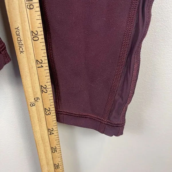 Athleta Leggings Womens Small Maroon Shakti Mesh 7/8 Tight High-Waist Activewear - Image 8