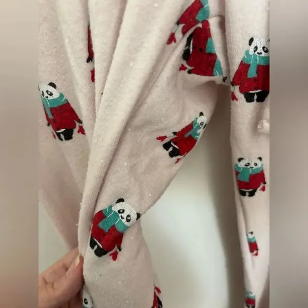 AEO American Eagle Panda PJ Pants Size M Pink - Image 4