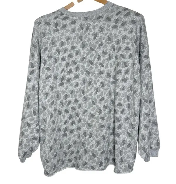 Aerie Women’s Oversized Terry Sweatshirt Leopard Print Loungewear Cozy size S - Image 2