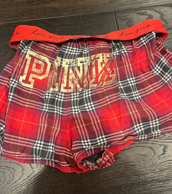 Pink Red Plaid Boxy Pajama Shorts - Image 3