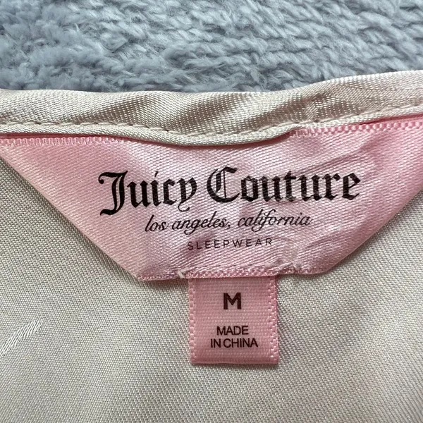 Juicy Couture Satin‎ Pink Logo Pajama Set Medium Sleepwear Cami & Pants Lounge - Image 6