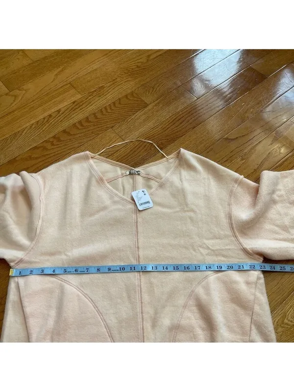Free People Intimately Day Off Fleece Pullover Sweater Peach lounge cozy Sz S - Image 10