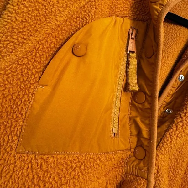 Free People Hit The Slopes Fleece‎ Jacket Russet Orange Oversized Small - Image 4