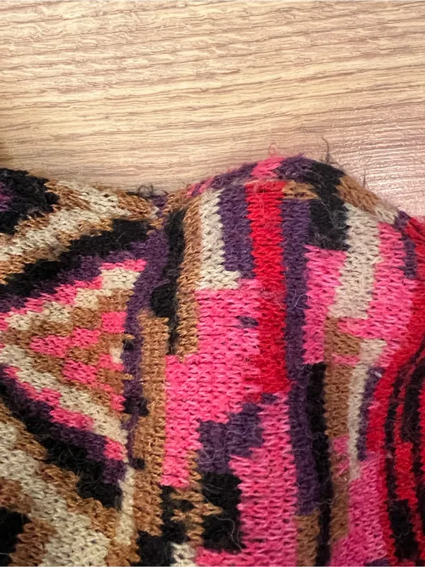 Farm Rio Patches Stripe Sweater Medium - Image 9