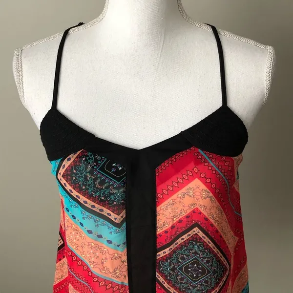 YA Los Angeles | Sheer Multicolored Racerback Camisole Sz S - Image 3