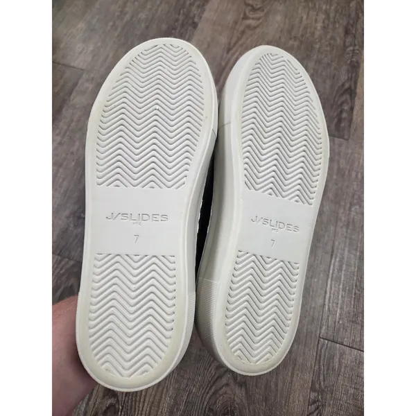 J/Slides Alara Leather Slip-On Platform Sneaker Black Shoes Size 7M - Image 7