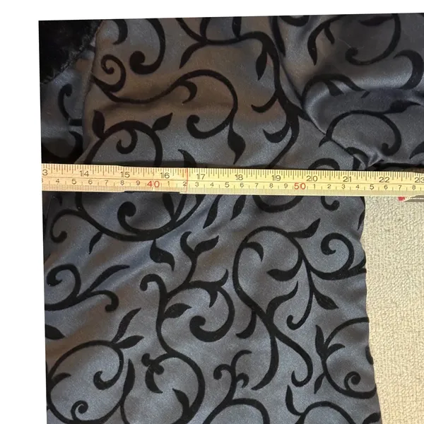 Victorian Gothic Patra Black Flocked Velvet Scroll Evening Coat‎ Sz M Witchy - Image 8
