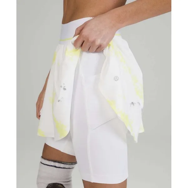 Lululemon Court Rival High Rise Skirt Extended Liner Cross‎ Court Electric Lemon - Image 9