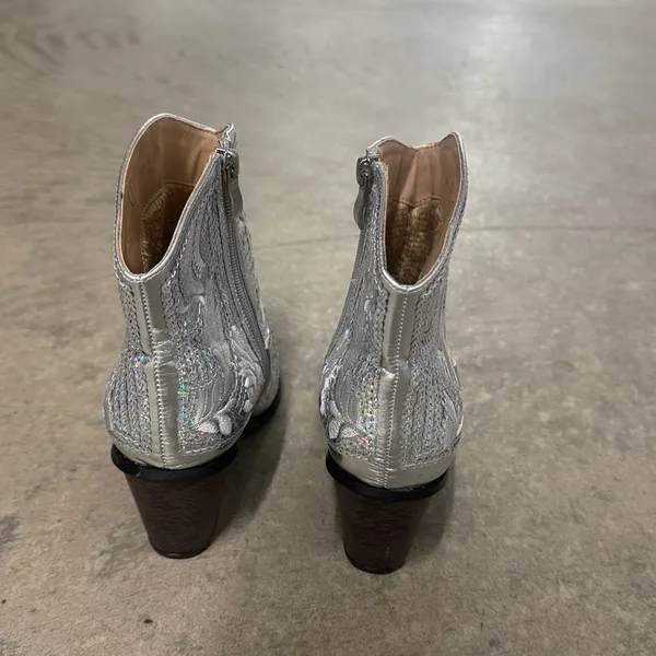 Helen's Heart HELEN'S HEART SHORT SILVER SEQUINS COWBOY BOOTS - Image 3