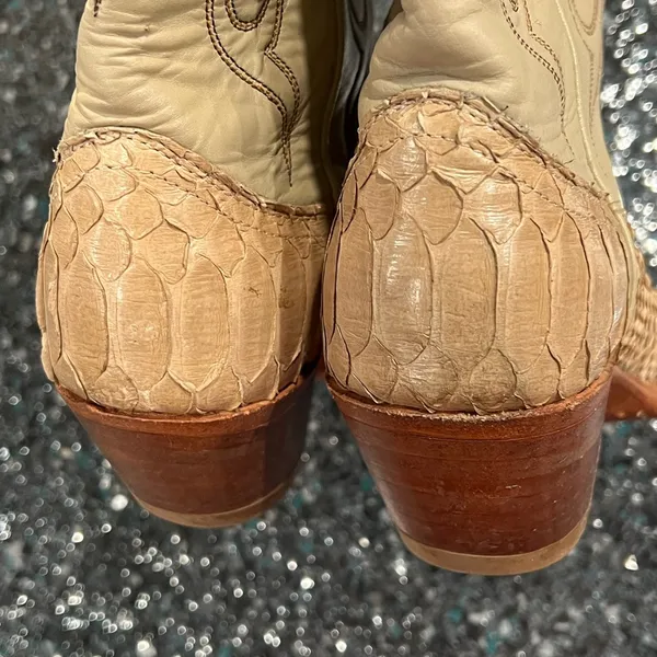 Vintage Dan Post Multicolor Leather Cowboy Boots 4218 Women 5.5 C W/ Box - Image 9