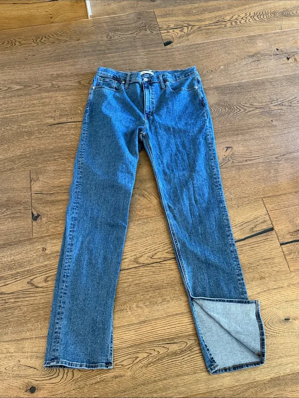 Madewell Stovepipe full length Jeans Medium‎ Blue with Ankle Split 31 - Image 2