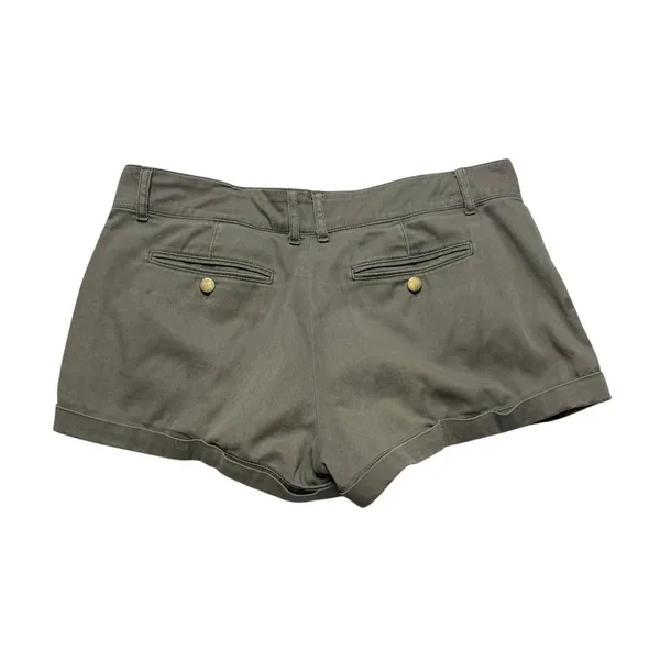 Forever 21 Olive Khaki Chino Shorts L Cuffed Preppy Utility - Image 2