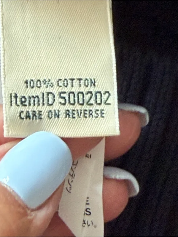 ⁠L.L. Bean 100% Cotton Cable Knit Long Button Front Cardigan Sweater Navy M REG⁠ - Image 9