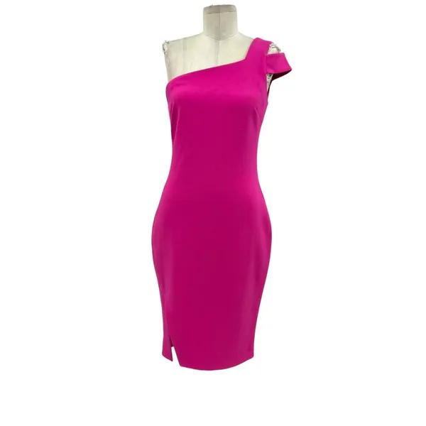 Likely Packard One Shoulder Bodycon Sheath Dress Pink Size US‎ 6 - Image 3
