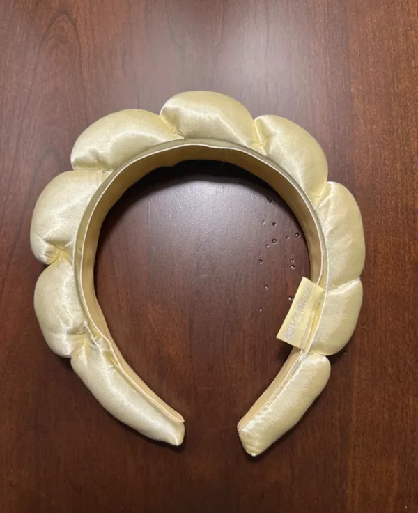 Yellow Satin Bubble Headband Padded Statement Hair Accessory Vintage Style New - Image 2