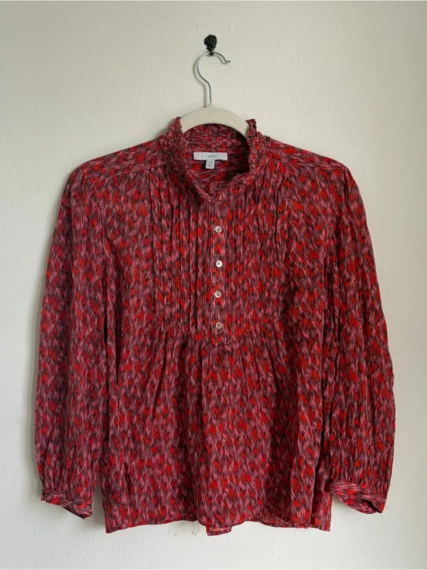 Joie Stinson Henley Cotton Blouse - Image 3