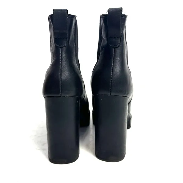 Steve Madden Black Revised Leather Platform Boots Size 8 - Image 4