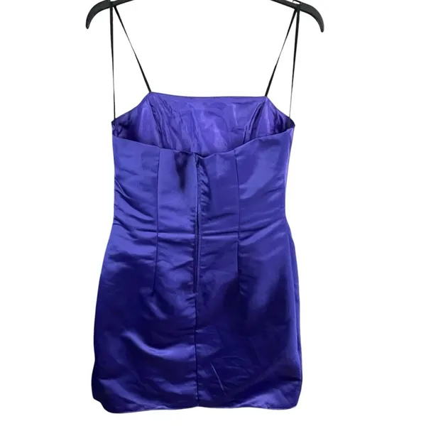 Y2K Strapless Star Box Dress‎ Purple Blue Ruched HOCO Special Occasion Womens L - Image 6